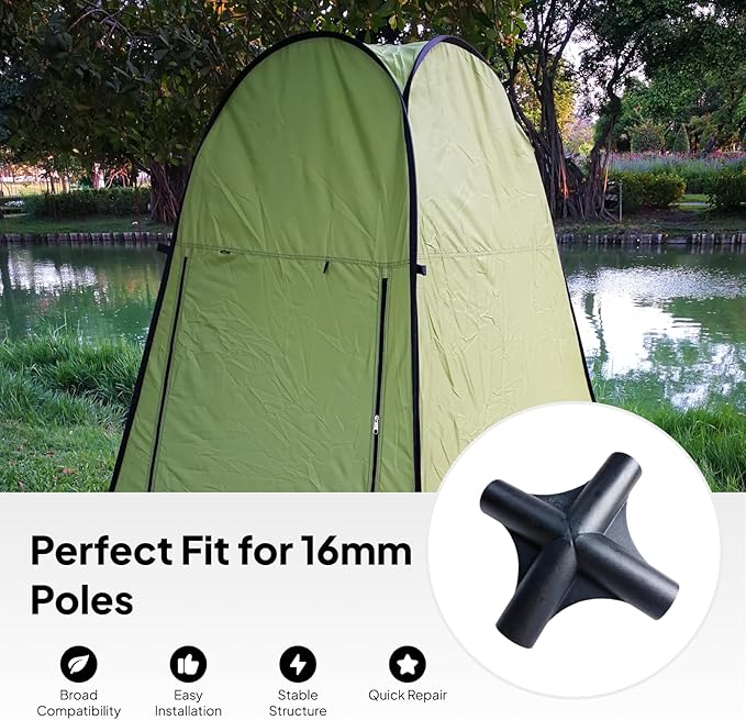 4 Way Connector, Tent Joint Outdoor Tent Replacement Connector,Canopy Parts Spare Parts, Portable Connector Tent Pole Connector