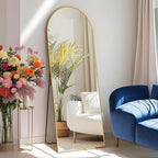 58"x19"Floor Mirror Full Length,Arched Full Length Mirror with Stand,Full Body Mirror,Hanging or Large Leaning for Bedroom Living Room Gold