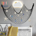 ZUEXT Decorative Fishing Net 80x40 Inch, 2 Pack Large Black Picture Fish Net, Wall Photo Hanging Fishnet for Nautical Mermaid Pirate Ocean Themed Hawaii Beach Under The Sea Party Decorations