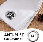 H.VERSAILTEX Linen Blackout Curtains 54 Inches Long 100% Blackout Thermal Insulated Textured Linen Look Curtain Draperies Anti-Rust Grommet, Energy Saving with White Liner, 2 Panels, Bright White