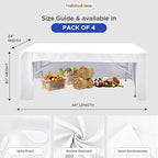 HolidayIdeas Open Back Fitted Tableclothss for 4 Foot Rectangle Table, Wrinkle Resistant Washable Table Covers 24x48 Inch for Craft Fairs, Banquets, Trade Show Display, White,4 Pcs
