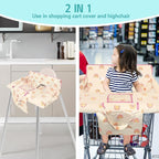 Shopping Cart Cover for Baby,2-in-1 High Chair Cover with Portable Cloth Bag,Cart Seat Pad for Babies Grocery Cushion Cover Restaurant,Suitable for All Supermarkets