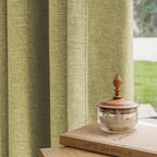 Textured Linen Pinch Pleats 100% Blackout Curtains for Bedroom/Living Room Blackout Curtains 84 Inches Long, Energy Saving Window Treatment Curtains,42Wx84Lx2,Lemon