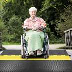 VEVOR 5 Channel Rubber Cable Protector Ramp, Heavy Duty 22000 lbs/axle Capacity Wire Hose Cord Cover Ramp, ADA Compliant Driveway Road Hump, Traffic Speed Bump w/Flip-Open Top Cover