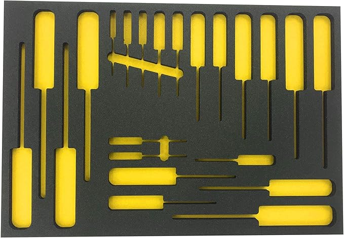 5S TOOL BOX SHADOW FOAM ORGANIZERS (2 COLOR) CUSTOM SIZE (18" x 36"", Black Top/Yellow Bottom)