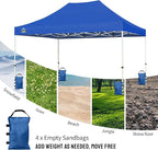 CROWN SHADES Sand Bags for Canopy Legs (150 LBS) Sandbags for Weight, Canopy Weights, Pop Up Tent Weights Bags, Blue (Unfilled)