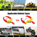 KAYCENTOP Wheel Clamp Lock Universal Security Tire Locks Anti Theft Lock Fit Most Vehicles Max 11" Tire Width for Trailers SUV Boats ATV's Motorcycles Golf Cart Yellow/Red 2 Packs 6 Keys Alike