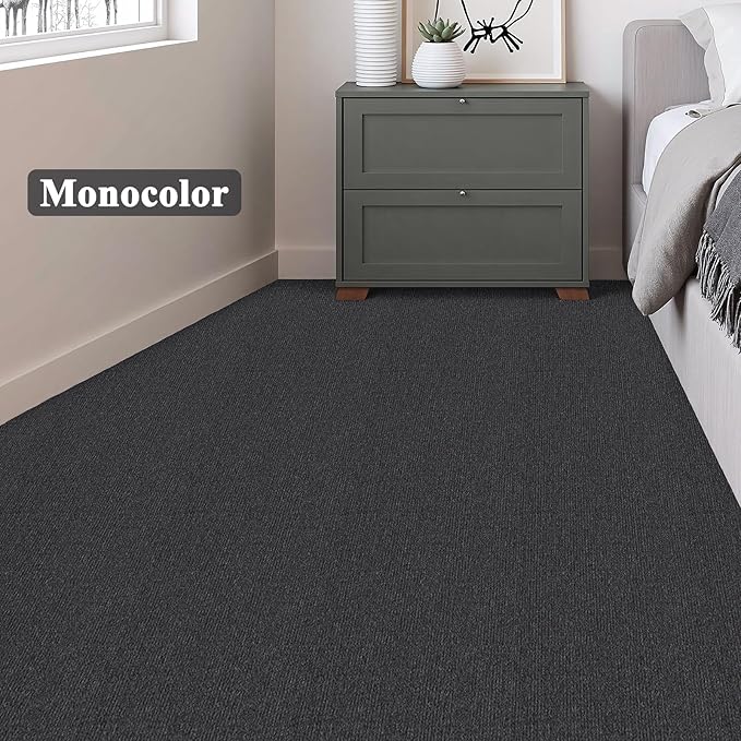 20" X 20" Carpet Tiles, Carpet Squares, 24 Tiles/64.5 Sq.Ft per Box, Floor Carpet Tiles for Home Office Industry, Dark Grey