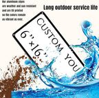 custom street sign,Custom Sign, Aluminum Weatherproof Metal Sign Multiple Sizes,indoor， Customize for Doorplates, nameplates, Business, Workplace, office, Home, Delivery Signs(6 * 16 Inch)