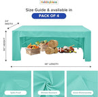 HolidayIdeas Open Back Fitted Tableclothss for 4 Foot Rectangle Table, Wrinkle Resistant Washable Table Covers 24x48 Inch for Craft Fairs, Banquets, Trade Show Display, Aqua,4 Pcs