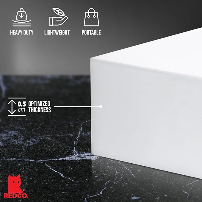 Red Co. Set of 3 Glossy White Acrylic Cube Display Nesting Risers with Hollow Bottoms