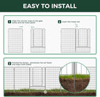 FXW Garden Fence Outdoor for The Yard – 50in(H) x 62.6ft(L) Heavy Duty Metal Animal Barrier for Dog and Rabbit, Decorative Dog Fence, 24 Panels, Silver