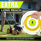 6ft Outdoor/Indoor Extension Cord 3-Outlet 12/3 Gauge Extra Heavy Duty ETL Listed, 3 Prong SJTW, Waterproof, Flexible Cold-Resistant Long Power Cord,15A 125V 1875W, Yellow by LifeSupplyUSA