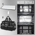 Wearable Cleaning Caddy, Cleaning Caddy Supplies Organizer with Handle & Shoulder Straps for Housekeepers, Under Sink & Car Cleaning Tool Organizers Bag with 4 Foldable Divider (MediumGrey)