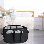 Pop-Up Laundry Basket，collapsible Mesh Laundry Hamper– With Extended Shoulder Straps, Sturdy Handles, and Premium Cationic Fabric (black)…