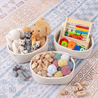 CubesLand Rectangle Woven Cotton Rope Organizer, Small Rainbow Basket for Kids, Baby & Pets' Toys, Shelves Storage