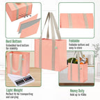 VENO 2-4 Pack Reusable Grocery shopping Bags, Small Tote Bag w/Handle Hard Bottom, Heavy Duty, Foldable Carrier