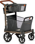Wadabuggy Shop Foldable Shopping Cart - Portable & Lightweight Folding Utility Carts with Easy to Maneuver Wheels, Storage Baskets for Grocery and Heavy Duty, Cup Holders & Zippered Pouch