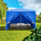 10x10 FT Party Tent, Outdoor Wedding Tents for Parties, Canopy Event Tent with 4 Removable Sidewalls, Waterproof Gazebo Shelter for Birthday Parties, Weddings, BBQs & Events (10X10FT-4Sides Blue)