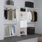 5 Shelf 3 Drawer Closet System for Versatile Storage in Closets, Garages, or Utility Rooms