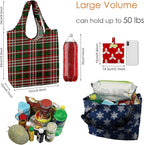 BeeGreen Christmas Reusable Gift Bags,6 Pack Large Holiday Tote Foldable Cloth Bag for Women, Cute Grocery Storage for Xmas Gifts Market Shopping, Washable Collapsible Reusable Bags with Handles