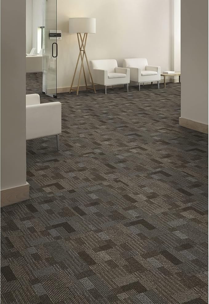 Mohawk Basics 24" x 24" Berber (Loop pile), 0.09" Pile Height, Carpet Tile, PET Fiber, Coffee Color, (24 Tiles), (96 sqft/carton)