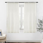 XTMYI 70 x 63 Inch Length Living Room Curtains,Linen Short Wide Bay Window Curtains for Bedroom,Set of 2 Panels,70x63 in Long,Cream Ivory