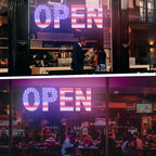 LED Open Signs for Business, 30"L x 10"W Inch Large Led Open Sign with 3 Scene Modes, Ultra Bright Adjustable Light Up Open Sign Led for Storefront Window Glass Door Shop Store Bar Salon Cafes Restaurant (US Flag Design)