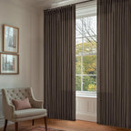 Dark Chocolate Pinch Pleated Linen Curtains 2 Panels for Living Room Bedroom Memory Training Shaped Semi Sheer Pleat Drapes with Hooks Rings Light Filtering Window Curtain 40x84