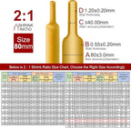Chanzon 2:1 Ratio 3-5/32" (80mm) Heat Shrink Tubing 3.3Ft Roll (1M Total Length) Yellow Polyolefin Sleeving Wrap Shrinking 2 to 1 1pcs