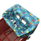 Pozico Baby Shopping Cart Cover & High Chair Cover – Machine Washable, Grocery Cart Cover with Portable Cloth Bag Included, Underwater World Blue Design
