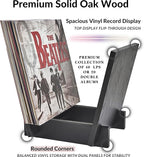 Honygebia Wooden Vinyl Record Holder - Black Solid Oak Wood Record Album Holder, V-Shaped Vinyl Record Storage Racks, Album Holders for Vinyl Records, Shelf for Storing Collection of 40 Premium LPs