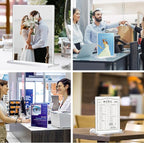 3 Pack Acrylic Sign Holder 8.5 x 11, Double-Sided Clear Sign Holder Plastic Stands for Display, T Shape Acrylic Table Sign Stands for Office Store Restaurants Wedding Party Decoration