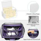 LoDrid Rolling Cleaning Caddy with Lid, Cleaning Supplies Organizer with Detachable Trolley, Cleaning Caddy Cart on Wheels with Handle and Shoulder Strap for Housekeepers, Purple, Bag Only