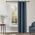 ChrisDowa Blackout Curtains 72 inches Long for Bedroom - Grommet Thermal Insulated Room Darkening Curtains for Living Room (1 Panel, Stone Blue, 42 x 72 Inch)