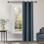 ChrisDowa Blackout Curtains 72 inches Long for Bedroom - Grommet Thermal Insulated Room Darkening Curtains for Living Room (1 Panel, Stone Blue, 42 x 72 Inch)