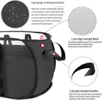 Pop-Up Laundry Basket，collapsible Mesh Laundry Hamper– With Extended Shoulder Straps, Sturdy Handles, and Premium Cationic Fabric (black)…
