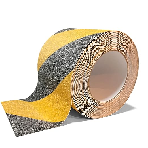 Anti Slip Grip Tape for Stairs 4Inch x 60Ft Non-Slip Strips Non Skid Safety Tape for Outdoor/Indoor Steps, Stairs, Traction Tread Staircases, Boats (Black/Yellow)