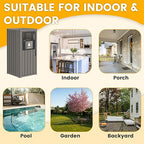 Outdoor Trash Can, Waterproof Resin Garbage Can Indoor and Outdoor Use, Durable & Weather-Resistant Commercial Garbage Can, Outside Trash Bin for Patio, Kitchen