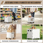 Foldable Laundry Basket with Wheels & Pull Handle - 65L Large Capacity Durable Plastic Hamper, Versatile All-in-One Organizer for Laundry, Toys, Camping & Shopping (White)