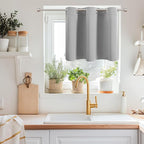 ChrisDowa Blackout Curtains 36 Inches Long for Living Room, Grommet Thermal Insulated Room Darkening Curtains for Bedroom (1 Panel Set, Light Grey, 42W x 36L)