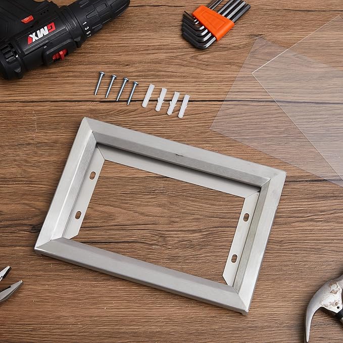 Blulu HPD Inspection Frame Heavy Duty Elevator Certificate and Notice Frame Interior Stainless Steel Holder for Elevator Interiors Commercial Public Use(Silver,5.5×8.5 Inches)