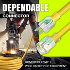 3ft Outdoor/Indoor Extension Cord 10/3 Gauge Ultra Heavy Duty 3 Prong SJTW, Waterproof, Flexible Cold-Resistant Long Power Cord,15A 125V 1875W, Yellow by LifeSupplyUSA