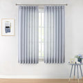 Vision Home Pinch Pleated Blue Semi Sheer Curtains Textured Light Filtering Window Curtains 72 inch for Living Room Bedroom Rayon Blended Chambray Blue Pinch Pleat Drapes with Hooks 2 Panels 40"Wx72"L