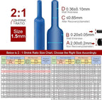Chanzon 2:1 Ratio - 80Ft Roll - 1/16" (1.5mm) Heat Shrink Tubing 2:1(25M Total Length) Blue Polyolefin Sleeving Wrap Shrinking 2 to 1 1pcs