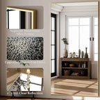 GLSLAND 71"x31" Full Length Mirror Extra Large Hanging or Leaning Rectangle Mirror Aluminum Alloy Thin Frame Bedroom Floor Dressing,Gold