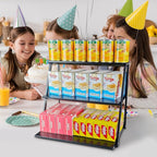 CozyNova 3 tier candy display - Snack holder with snack holder - Multi-functional counter snack and chip holder for stores - Cupcake display stand（Black）