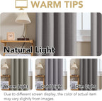 H.VERSAILTEX Linen Curtains 100% Blackout Curtains for Bedroom 96 inch Long Full Light Blocking Nature Linen Blended Window Curtains for Living Room Nickel Grommet (2 Panels, Heathered Dove)