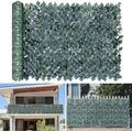 TANG 58"x158" Faux Ivy Privacy Fence Screen Roll- 1Pc Artificial Leaf Fences Greenery with Lattice Panel,Outdoor Green Wall Chain Link Fence Covering for Balcony Backyard Patio, Dark Green Ivy