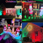 Halloween Christmas Spotlights Outdoor: RGBW Spotlights Plug-in 120V Remote Control 16 Color Changing Waterproof LED Landscape Spot lights for Yard Garden Lawn House Décor, 6 Pack (RGB + Warm Light)